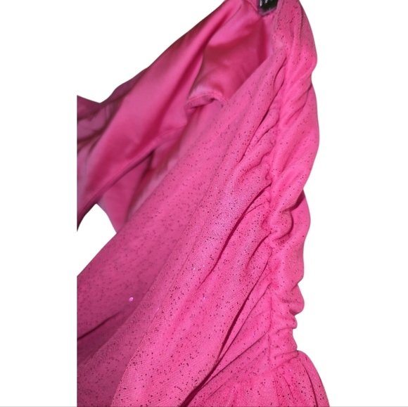 NWT For Love And Lemons Juni Maxi Dress in Pink XL Strapless Tiered Slit Skirt - Picture 11 of 16